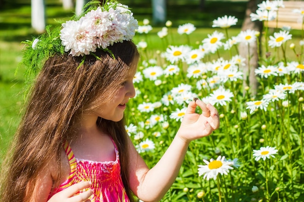 portrait of a beautiful little girl portrait of a pretty girl pretty little girl in the park