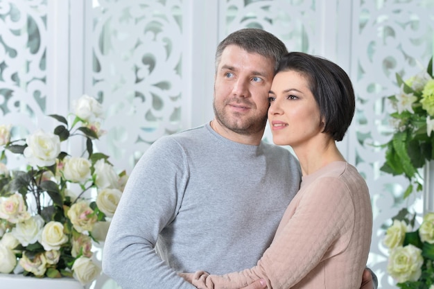 Portrait of beautiful a pretty couple posing