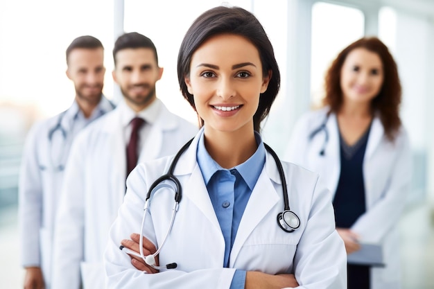 Portrait of a beautiful and professional medical and health services manager wearing a lab coat