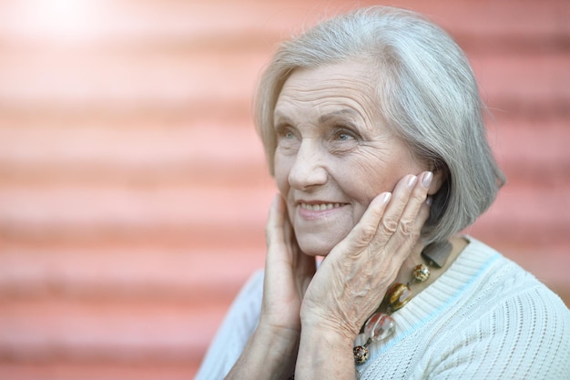 Portrait of beautiful senior woman