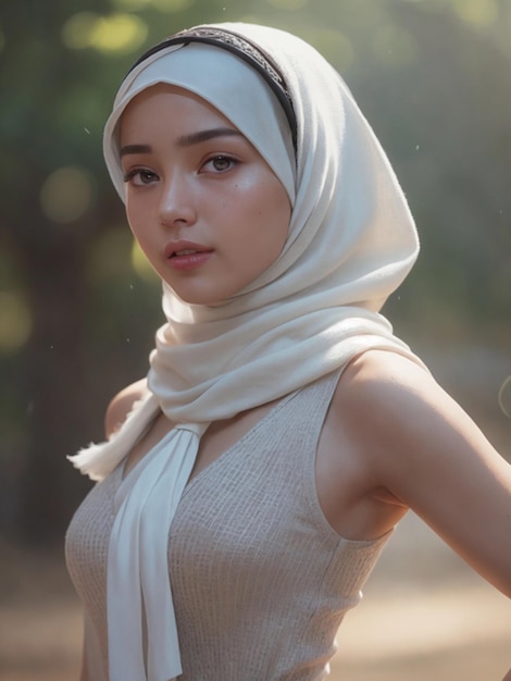 Portrait of a beautiful sexy woman wearing the hijab