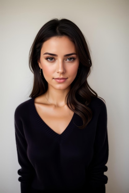 Portrait of a beautiful Spain woman in a Cashmere sweater