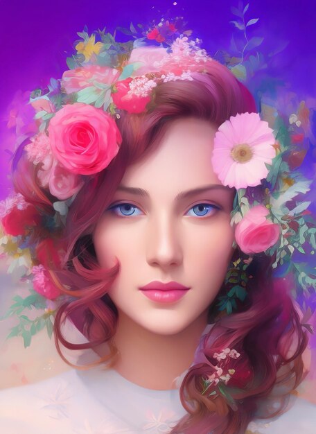 Portrait of a beautiful woman. Illustration of a beautiful girl