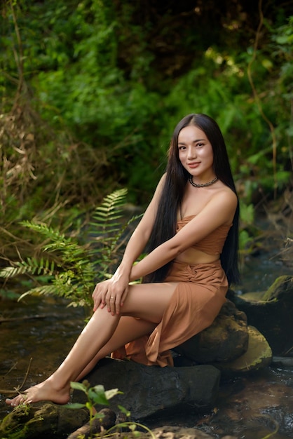 Portrait of beautiful woman in traditional costumes Culture of ThailandxA