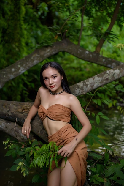 Portrait of beautiful woman in traditional costumes Culture of ThailandxA