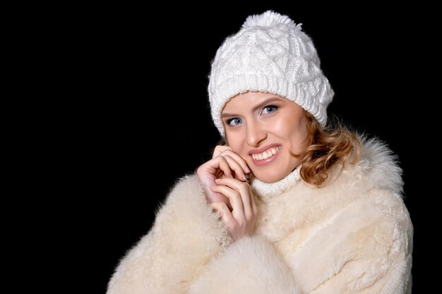 Portrait of a beautiful woman wearing hat