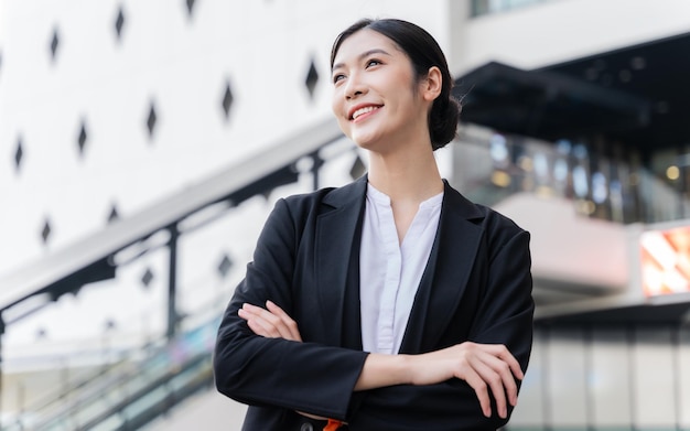 Portrait of a beautiful young Asian businesswoman at the company