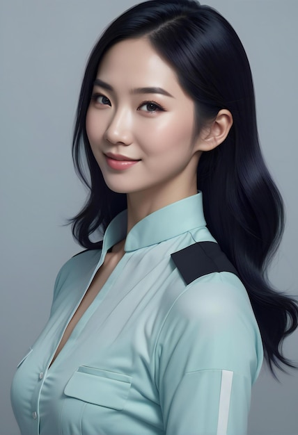 Portrait of a beautiful young asian woman in business suit