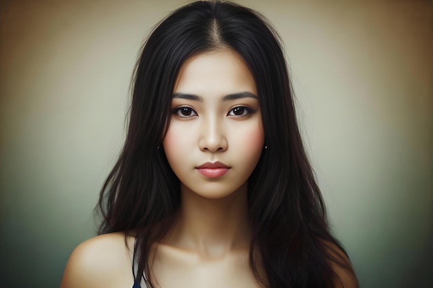 Portrait of a beautiful young asian woman with clean fresh skin