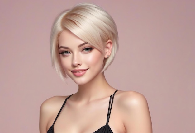 Portrait of a beautiful young blonde woman with perfect skin and makeup