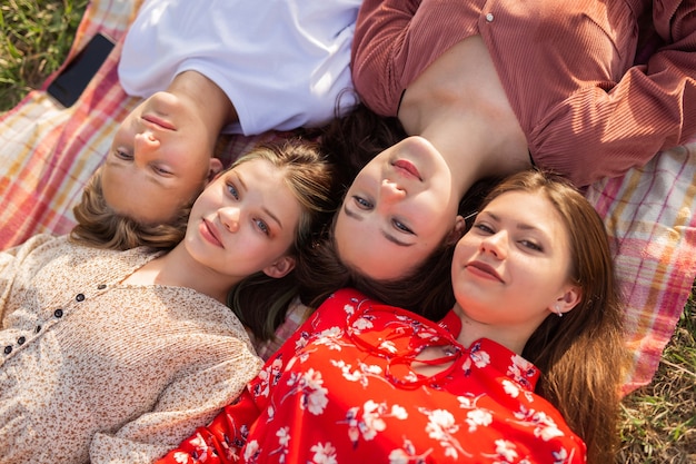 portrait of beautiful young people on summer vacation