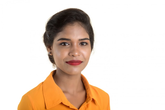 Portrait of beautiful young smiling girl