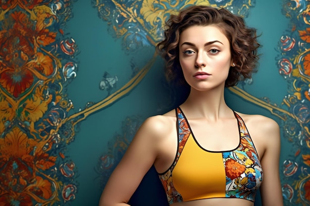 Portrait of a beautiful young woman in a bathing suit Studio shot