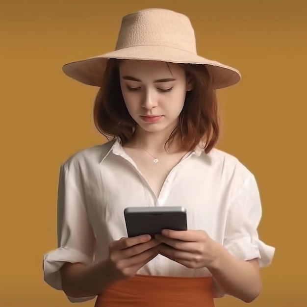 Portrait of a beautiful young woman reading book