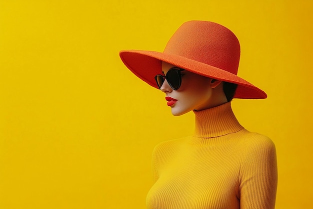 Photo portrait of beautiful young woman wearing yellow summer