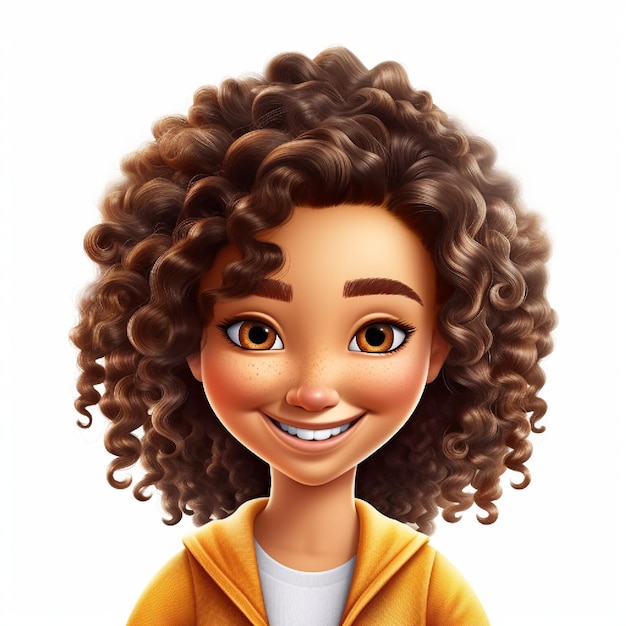 Portrait of a beautiful young woman with curly hair