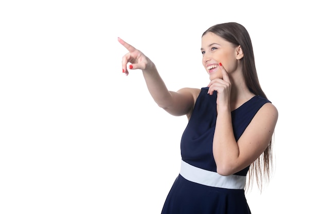 Portrait of beautiful young woman with long hair