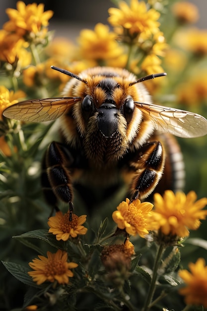 A portrait of a bee