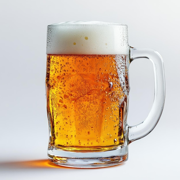 Portrait of a beer glass on an isolated white background