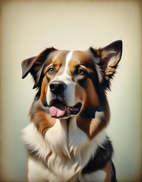 Portrait of a Bernese Mountain Dog on a light background