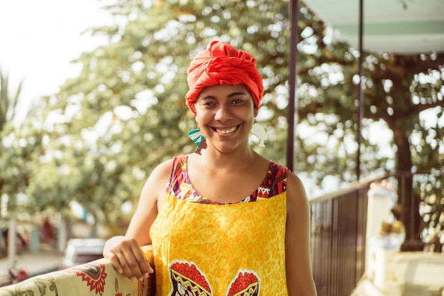 Portrait of black caribbean woman