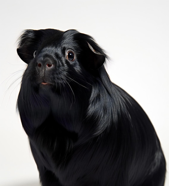 Portrait of a black chihuahua on a white background