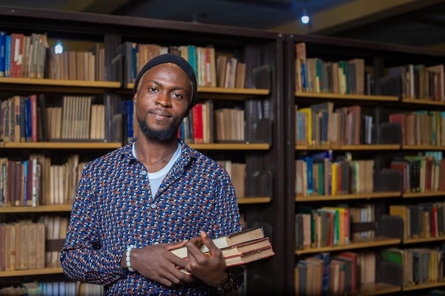 A Portrait Of An black College Student Man In Library Shallow Depth Of Field