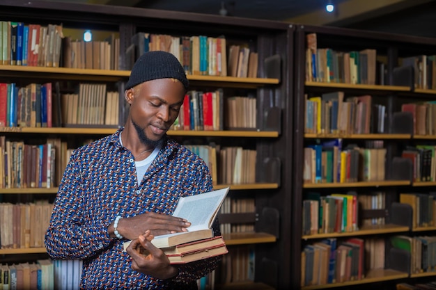 A Portrait Of An black College Student Man In Library Shallow Depth Of Field