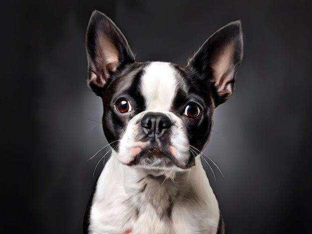 Photo portrait of a boston terrier dog