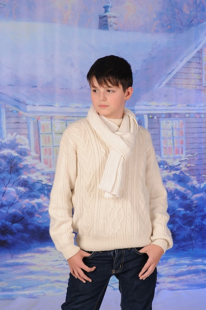 Portrait of a boy celebrating christmas