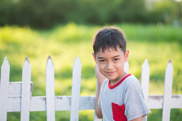 portrait boy in nature