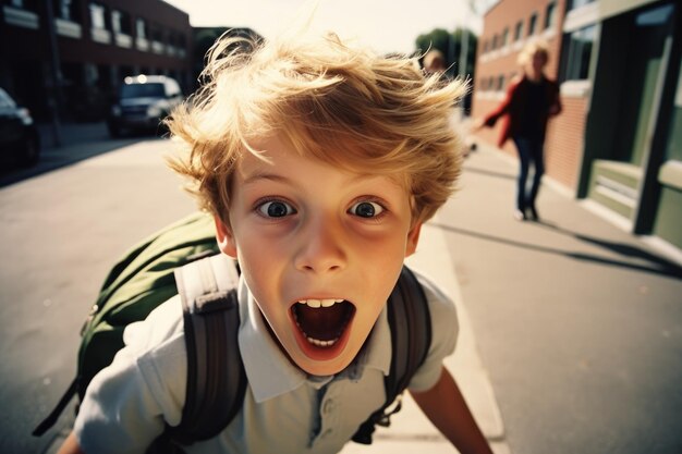 Portrait of a boy screaming