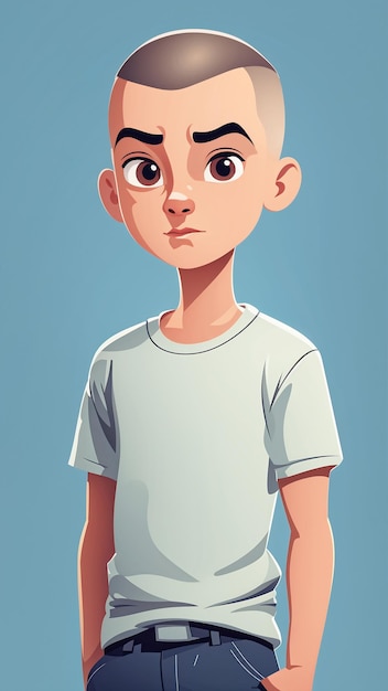 Photo portrait of a boy in a tshirt vector illustration