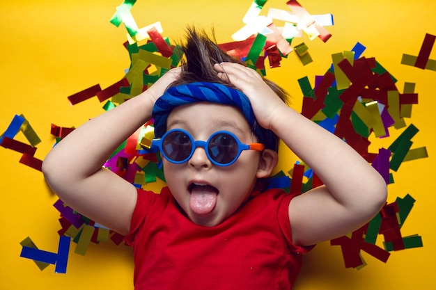 portrait boy with bandana and sunglasses