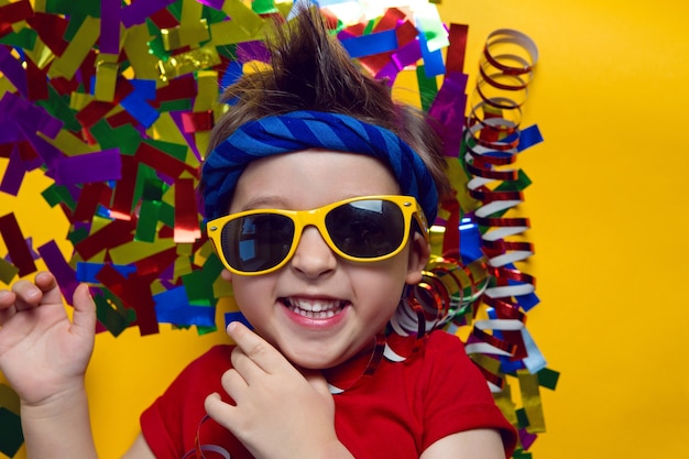 portrait boy with bandana and sunglasses