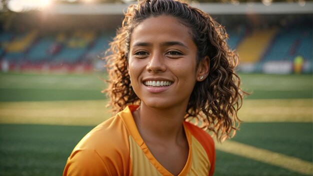 Portrait of a Brazilian soccer player girl