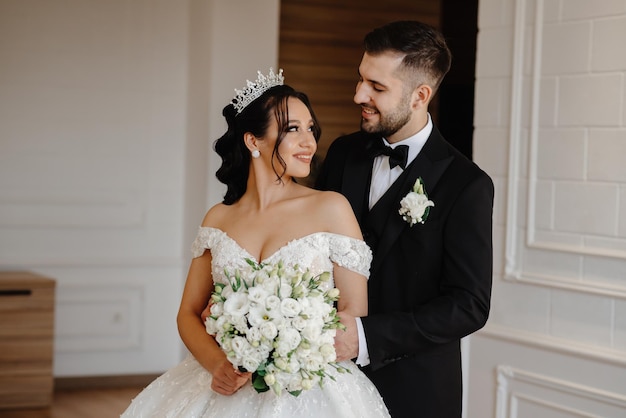 portrait of the bride in the hotel