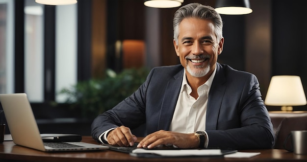 Portrait of a business man sitting in an office