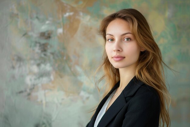 portrait of a business woman pastel background