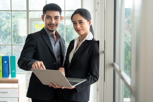 Portrait business young couple, business concept