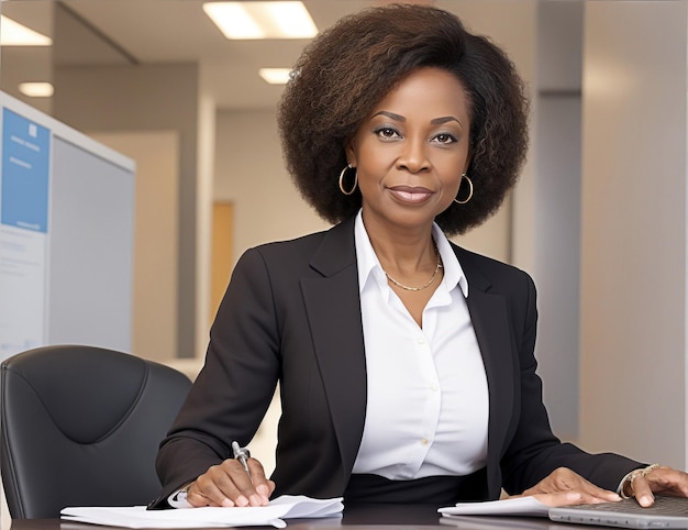 portrait of a businesswoman afroamerican in an office