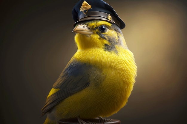 Portrait of canary as a policeman generative ai