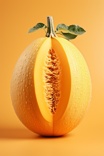 Portrait of cantaloupe Ideal for your designs banners or advertising graphics