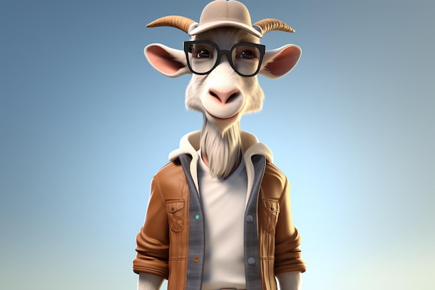 portrait cartoon character of sheep