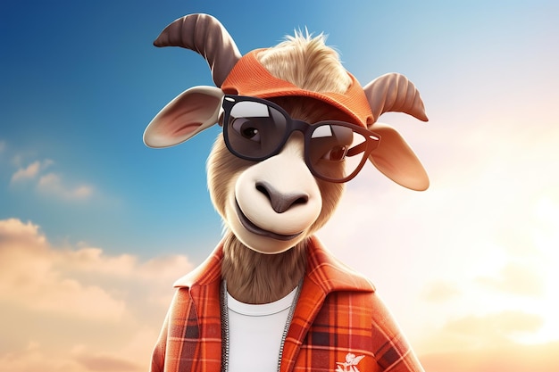 portrait cartoon character of sheep