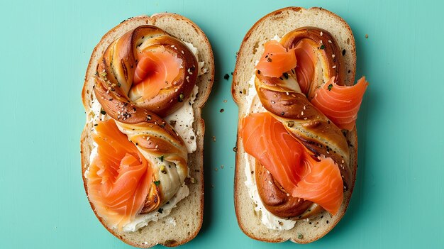 Portrait of Challah Bread with Almond Butter and Sliced Fruit