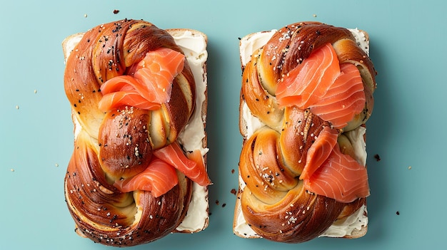 Portrait of Challah Bread with Almond Butter and Sliced Fruit