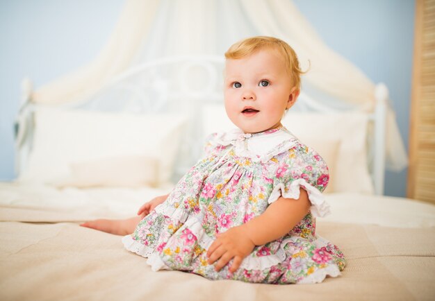 Portrait of a cheerful pretty fair-haired girl