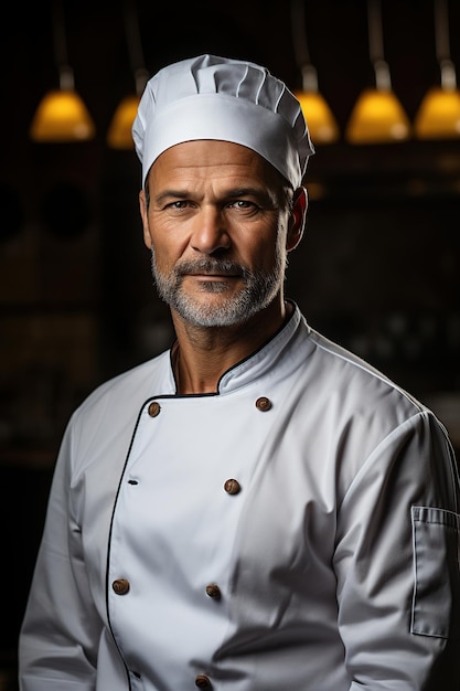 A portrait of a chef in his 40s AI Generated