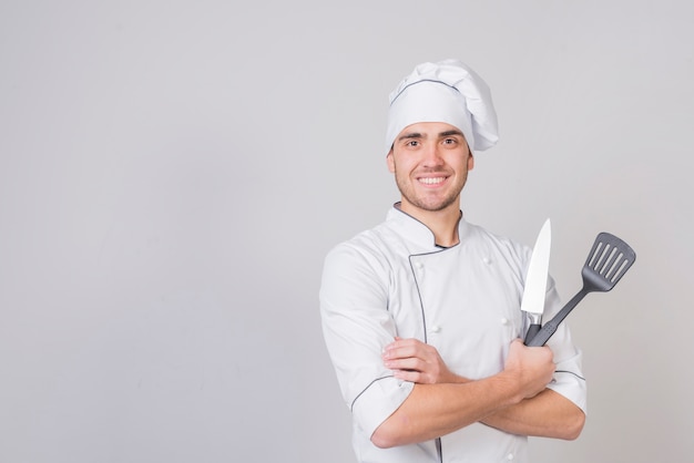 Portrait of chef with spatula